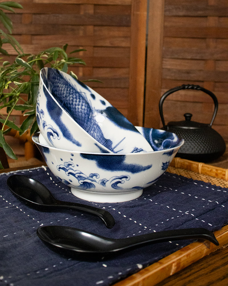 Bowl, Ichiyama, Set of 2 with Spoons, Dragon