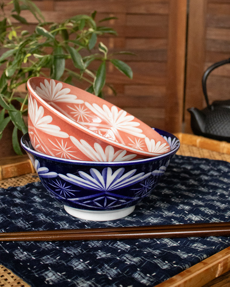 Bowl, Ichiyama, Set of 2 with Chopsticks, Edo Kiriko Style