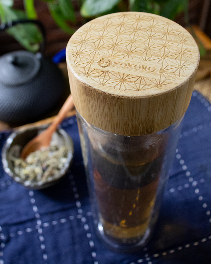 Kokoro Original Glass Bottle and Tea Infuser