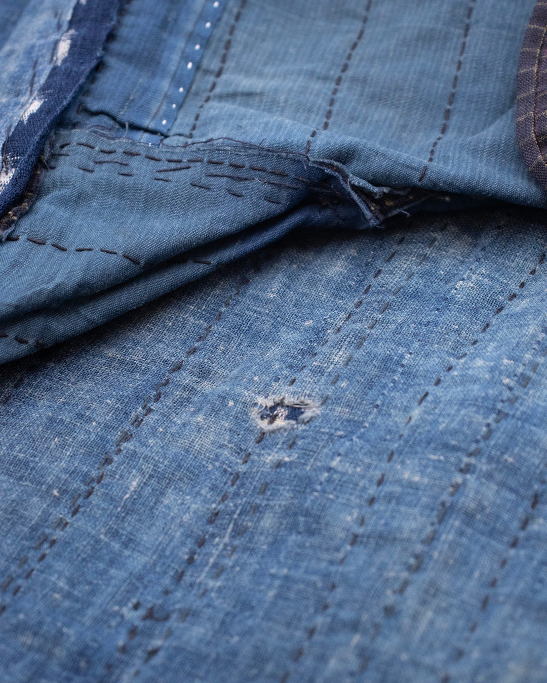 Vintage Noragi Jacket, Reversible, Boro Patched and Sashiko Stitched