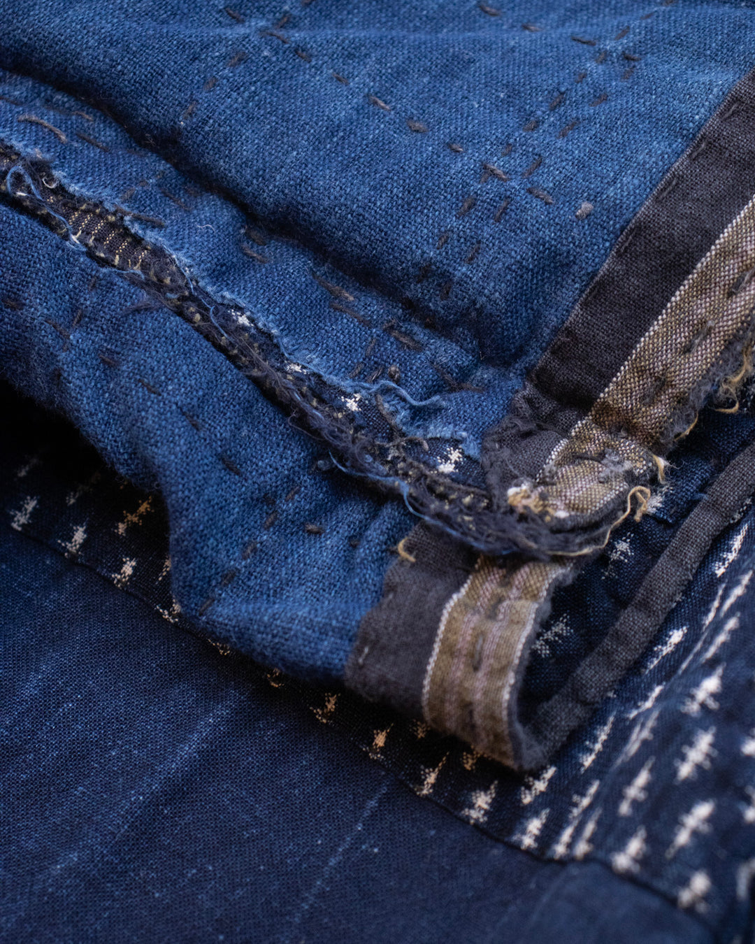 Vintage Noragi Jacket, Reversible, Boro Patched and Sashiko Stitched
