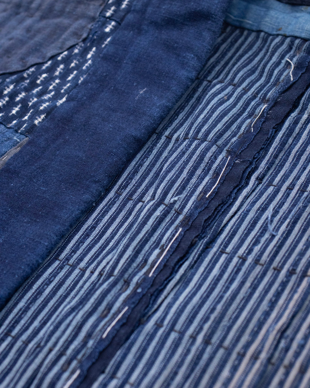 Vintage Noragi Jacket, Reversible, Boro Patched and Sashiko Stitched