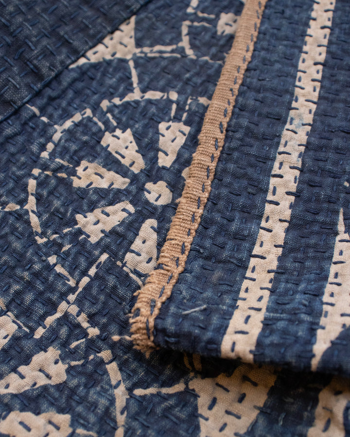 Vintage Hikeshi Robe with Gloves, Fully Sashiko-Stitched, Ichi