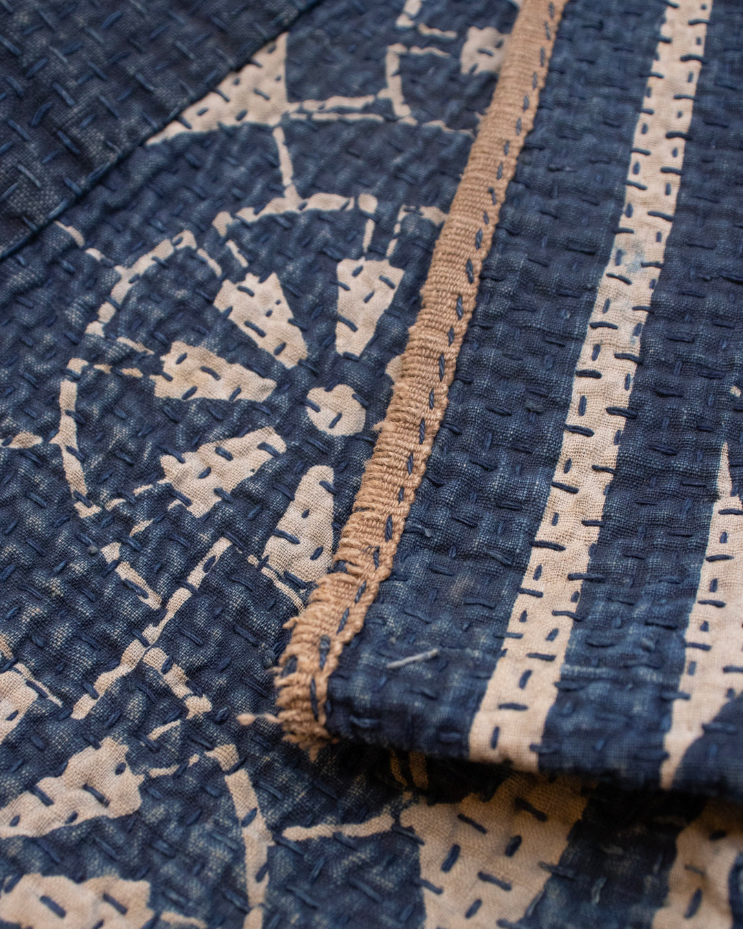 Vintage Hikeshi Robe with Gloves, Fully Sashiko-Stitched, Ichi