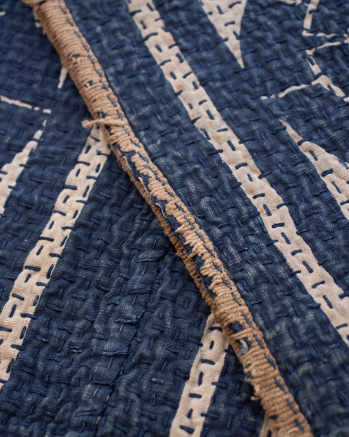 Vintage Hikeshi Robe with Gloves, Fully Sashiko-Stitched, Ichi