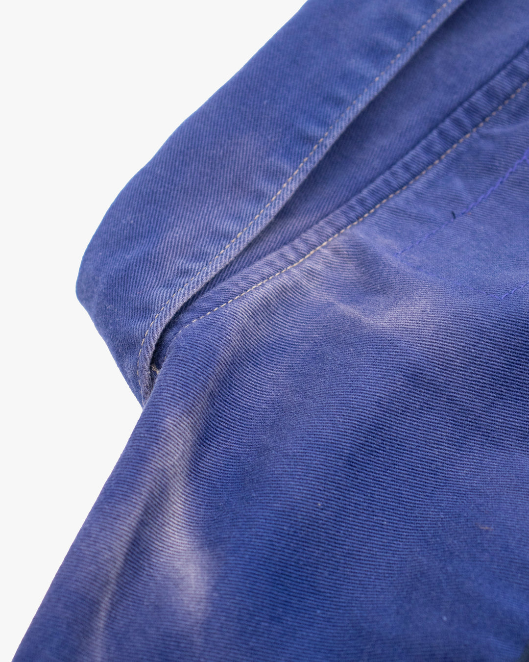 Kiriko Custom, One of a Kind Patched French Workman Jacket, Blue Patched Apron Fabric - 8