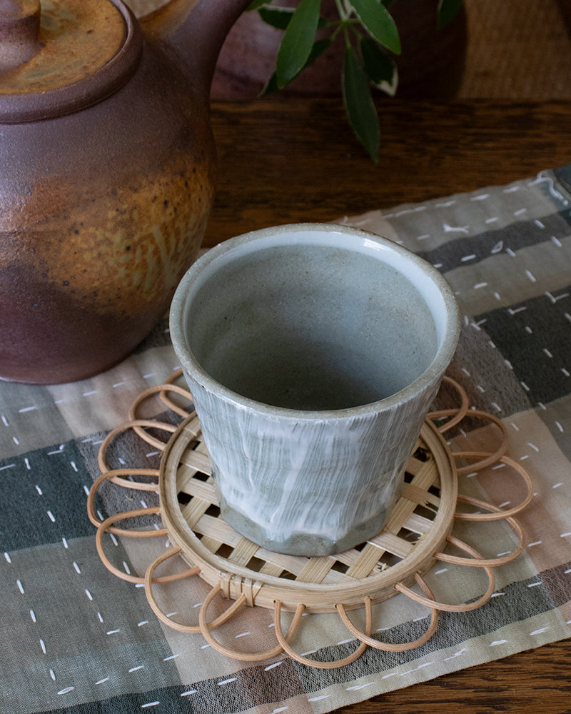 Kokoro Original, Woven Coaster, Bamboo Flower