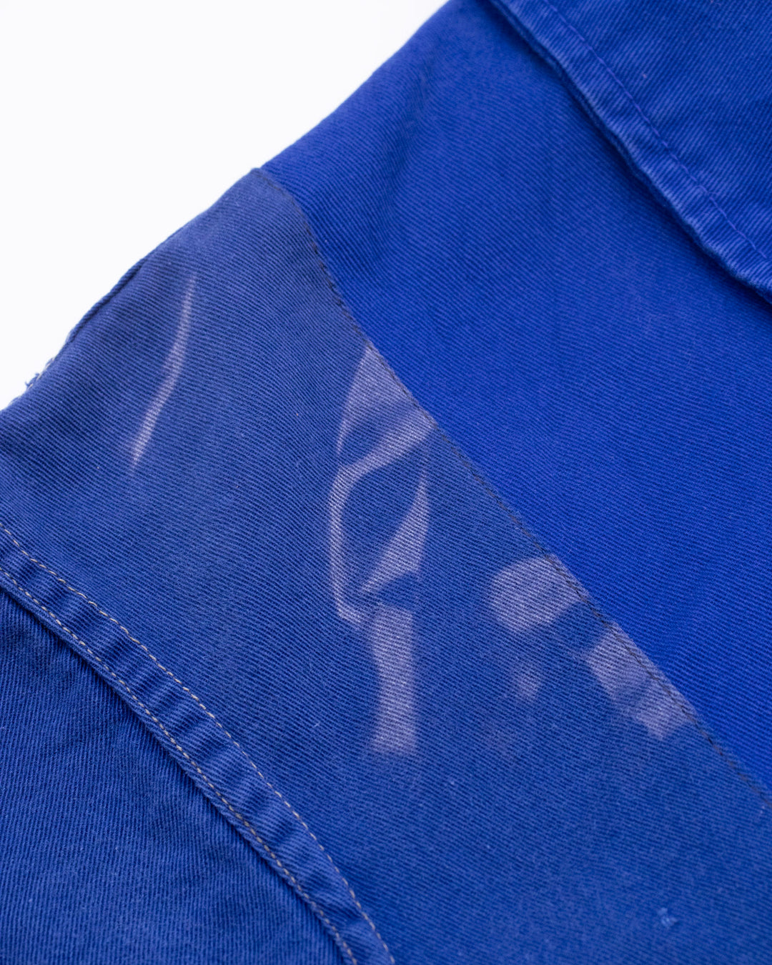 Kiriko Custom, One of a Kind Patched French Workman Jacket, Blue Patched Apron Fabric - 15