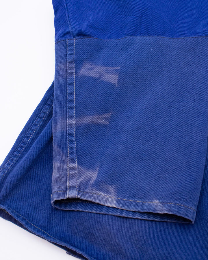 Kiriko Custom, One of a Kind Patched French Workman Jacket, Blue Patched Apron Fabric - 15