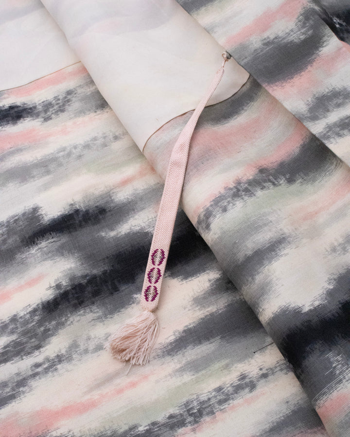 Vintage Haori Jacket, Meisen Unmu, Cream Pink Grey and Sage