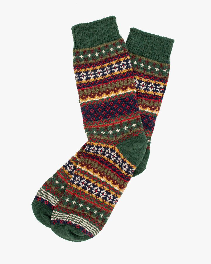American Trench, Crew Socks, Cotton Fair Isle