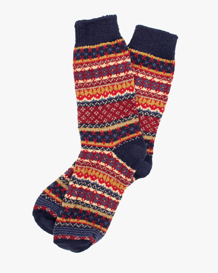 American Trench, Crew Socks, Cotton Fair Isle