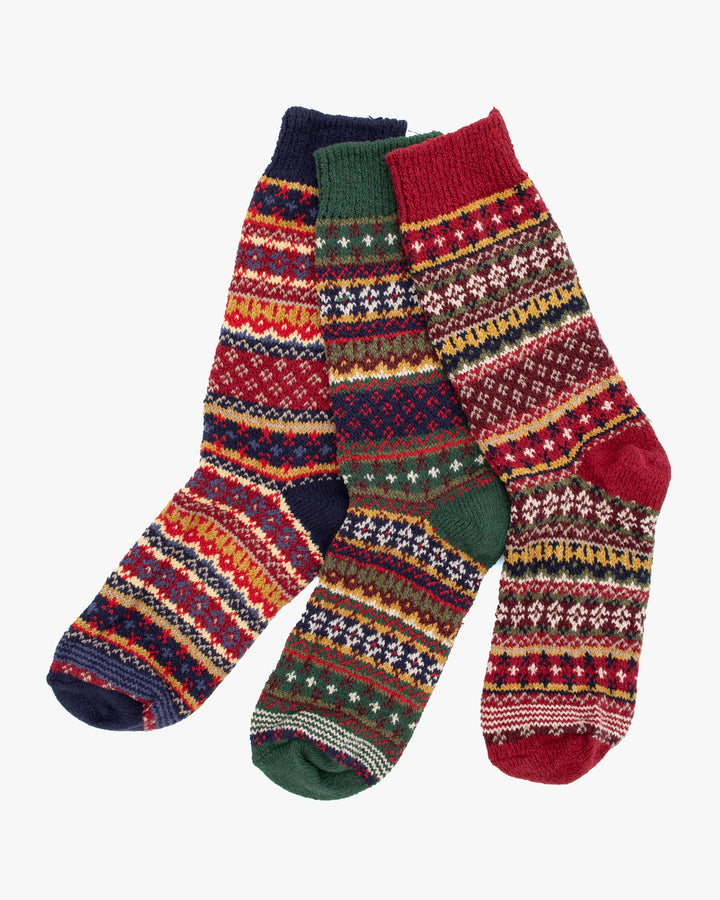 American Trench, Crew Socks, Cotton Fair Isle