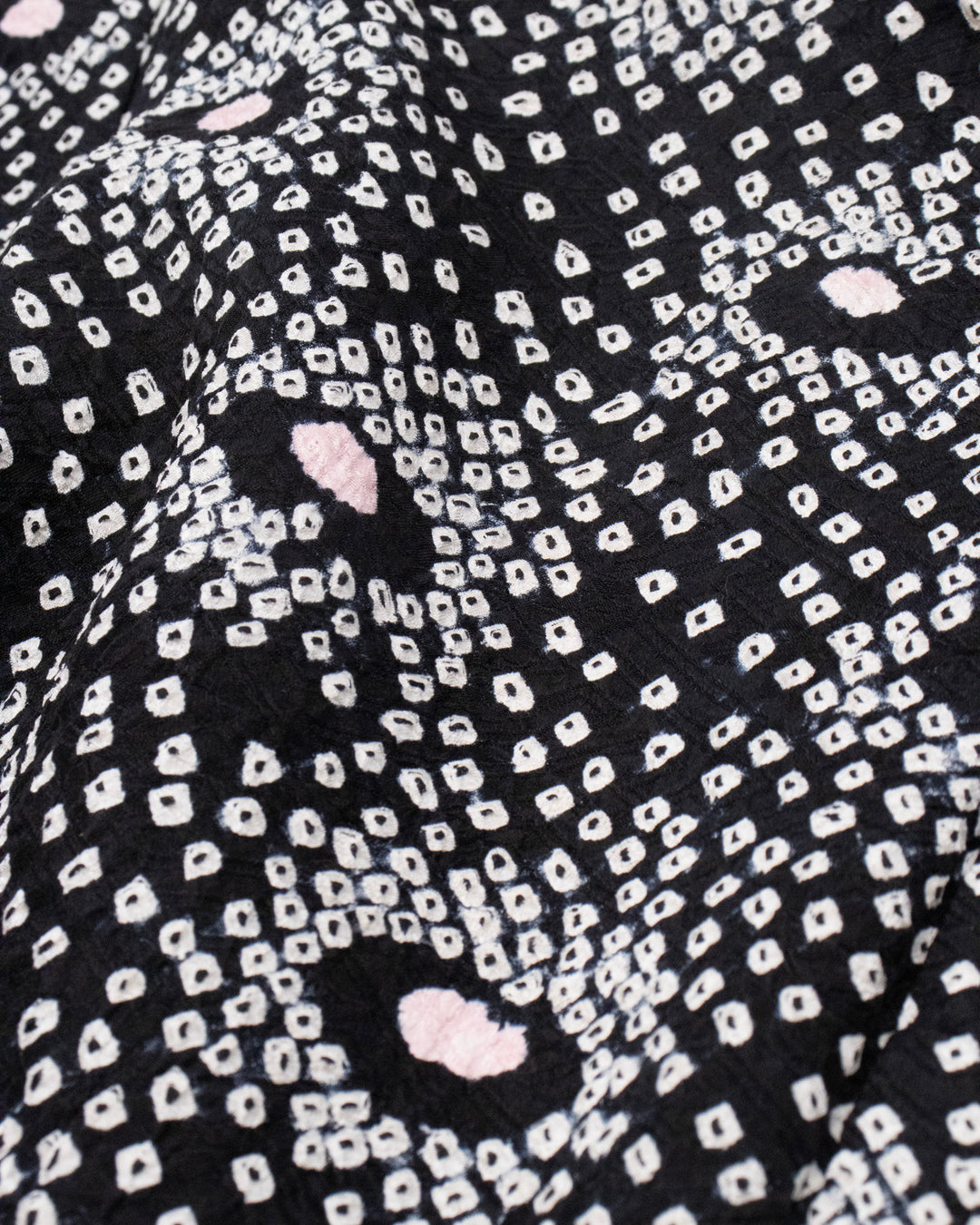 Vintage Haori Jacket, Full Shibori, Black and Pink Kanoko
