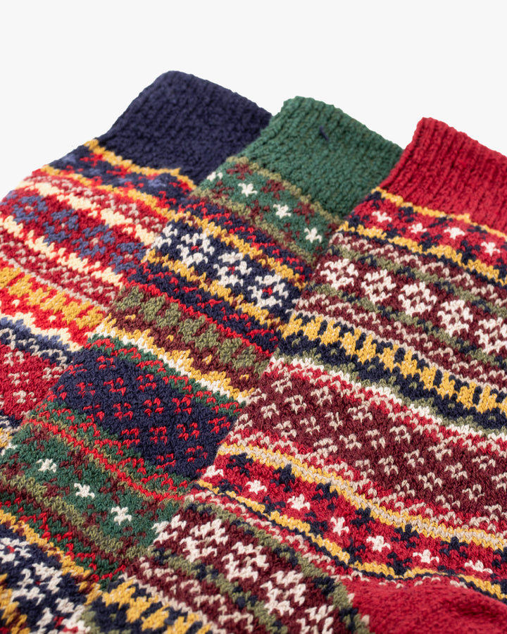 American Trench, Crew Socks, Cotton Fair Isle