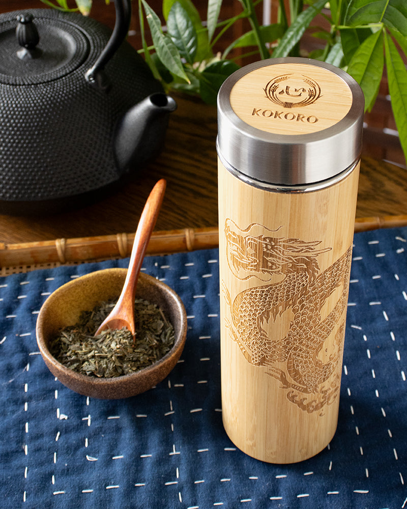 Kokoro Original Bamboo Bottle and Tea Infuser, Dragon