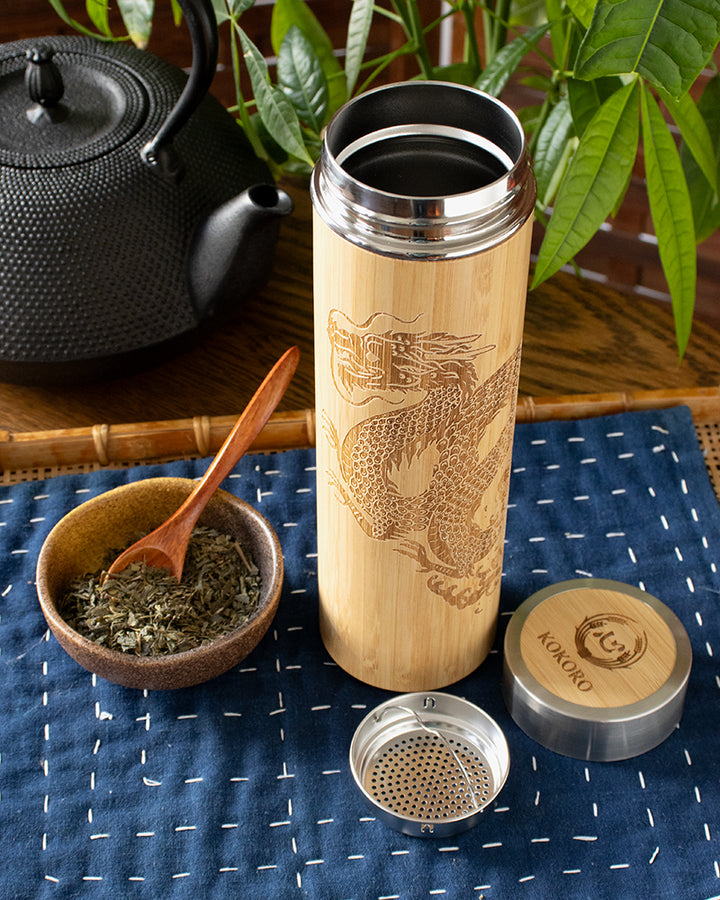 Kokoro Original Bamboo Bottle and Tea Infuser, Dragon