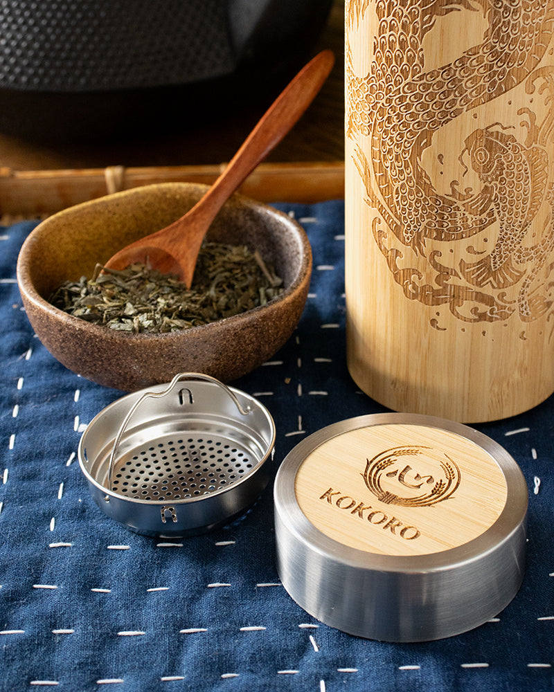 Kokoro Original Bamboo Bottle and Tea Infuser, Dragon