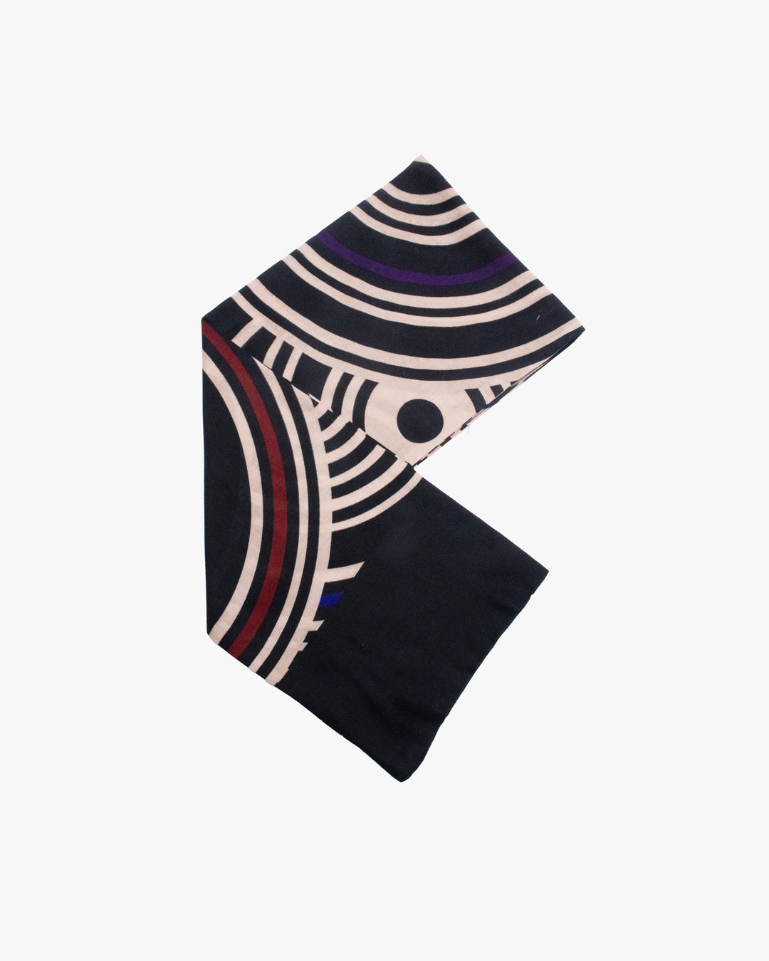 Kurochiku, Cotton Scarf, Black and Red and White Scales