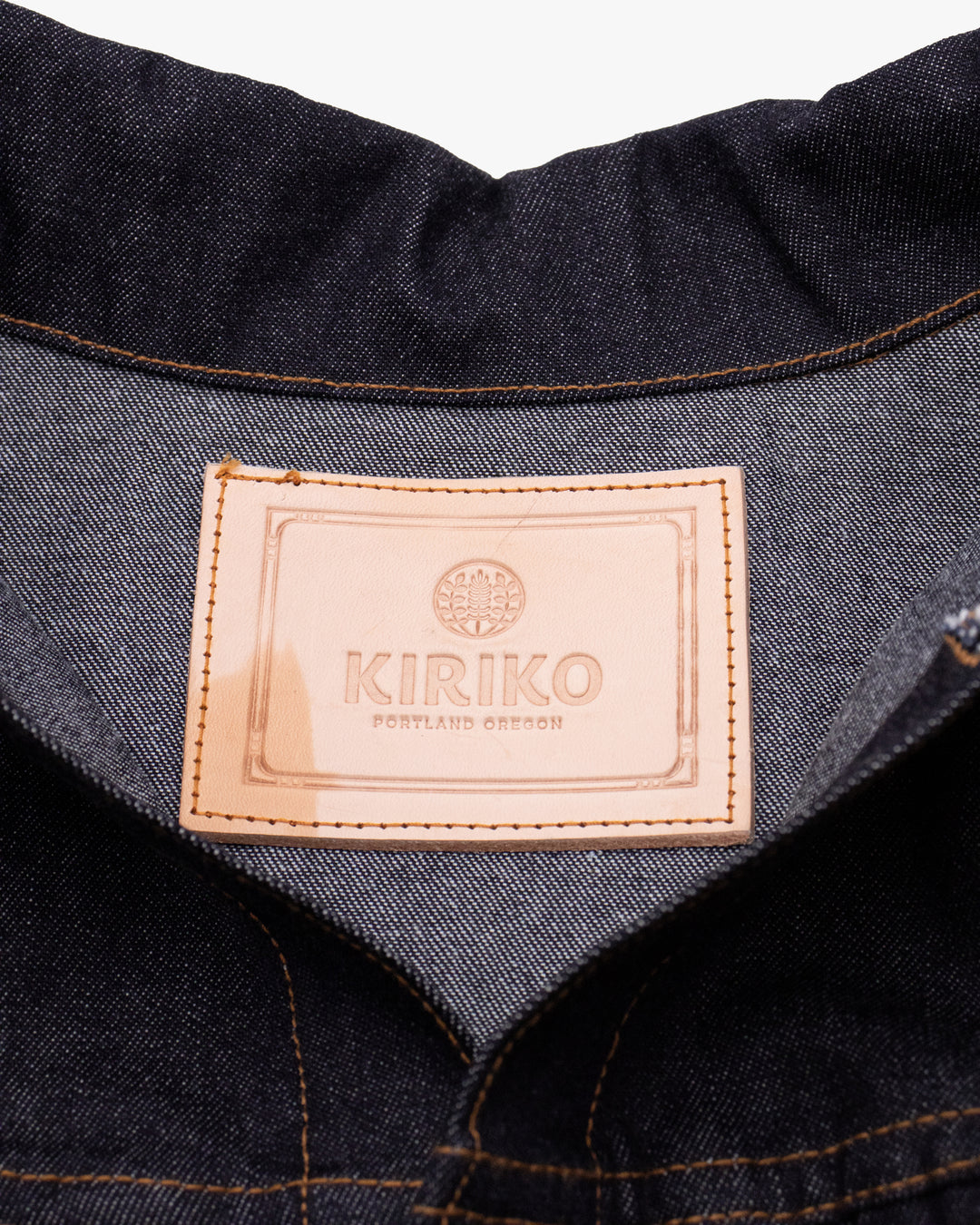 Kiriko Original Type II Denim Trucker Jacket, Trimmed with Patched Nami Fabric, Raw Denim