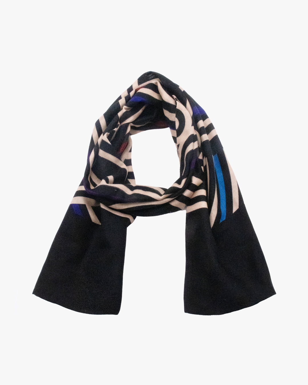 Kurochiku, Cotton Scarf, Black and Red and White Scales