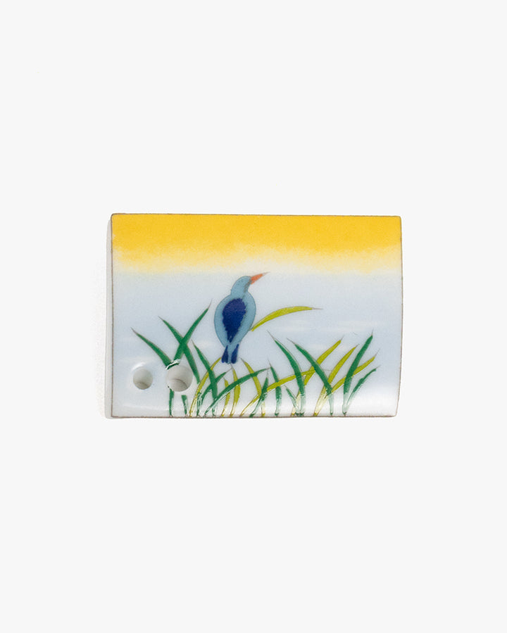 Shoyeido Incense Holder, Porcelain Tile, Kingfisher