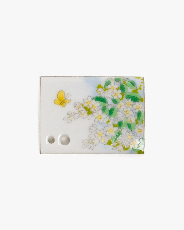 Shoyeido Incense Holder, Porcelain Tile, Butterfly