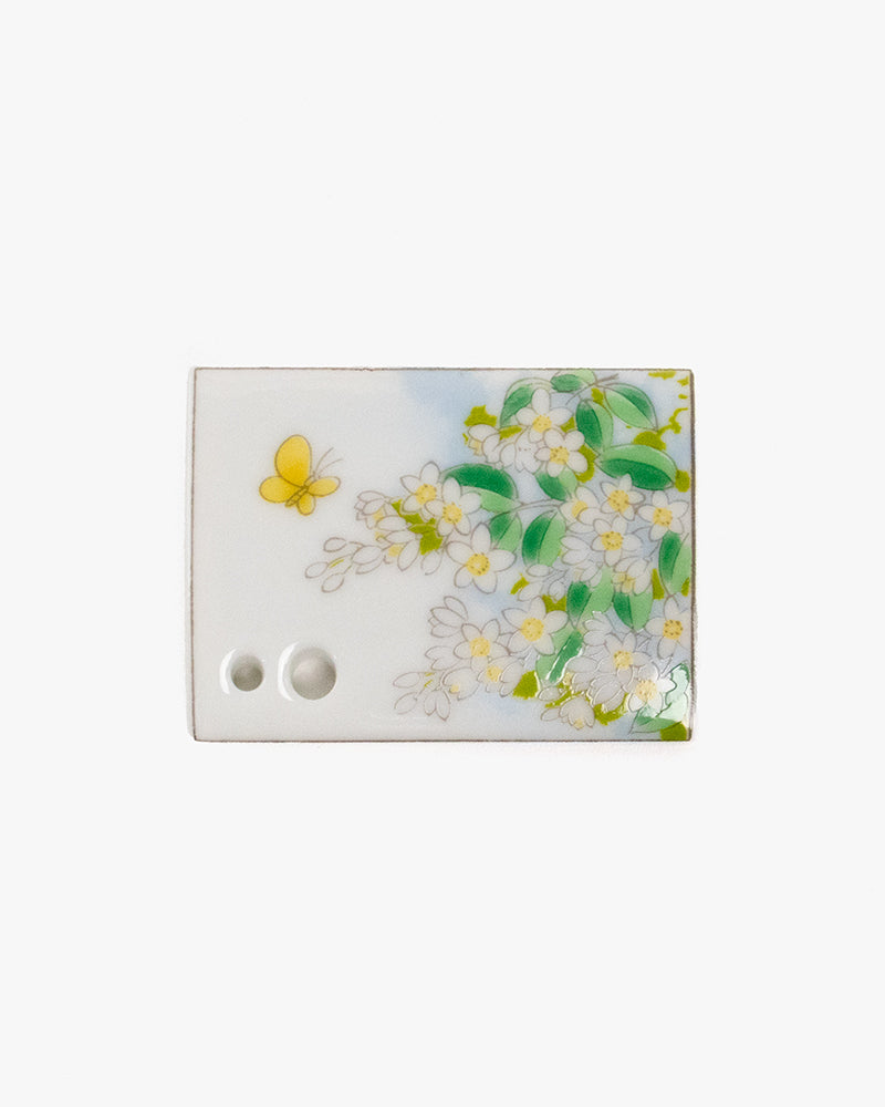 Shoyeido Incense Holder, Porcelain Tile, Butterfly