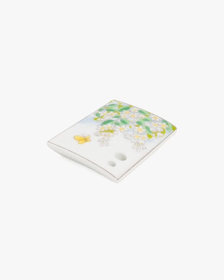 Shoyeido Incense Holder, Porcelain Tile, Butterfly