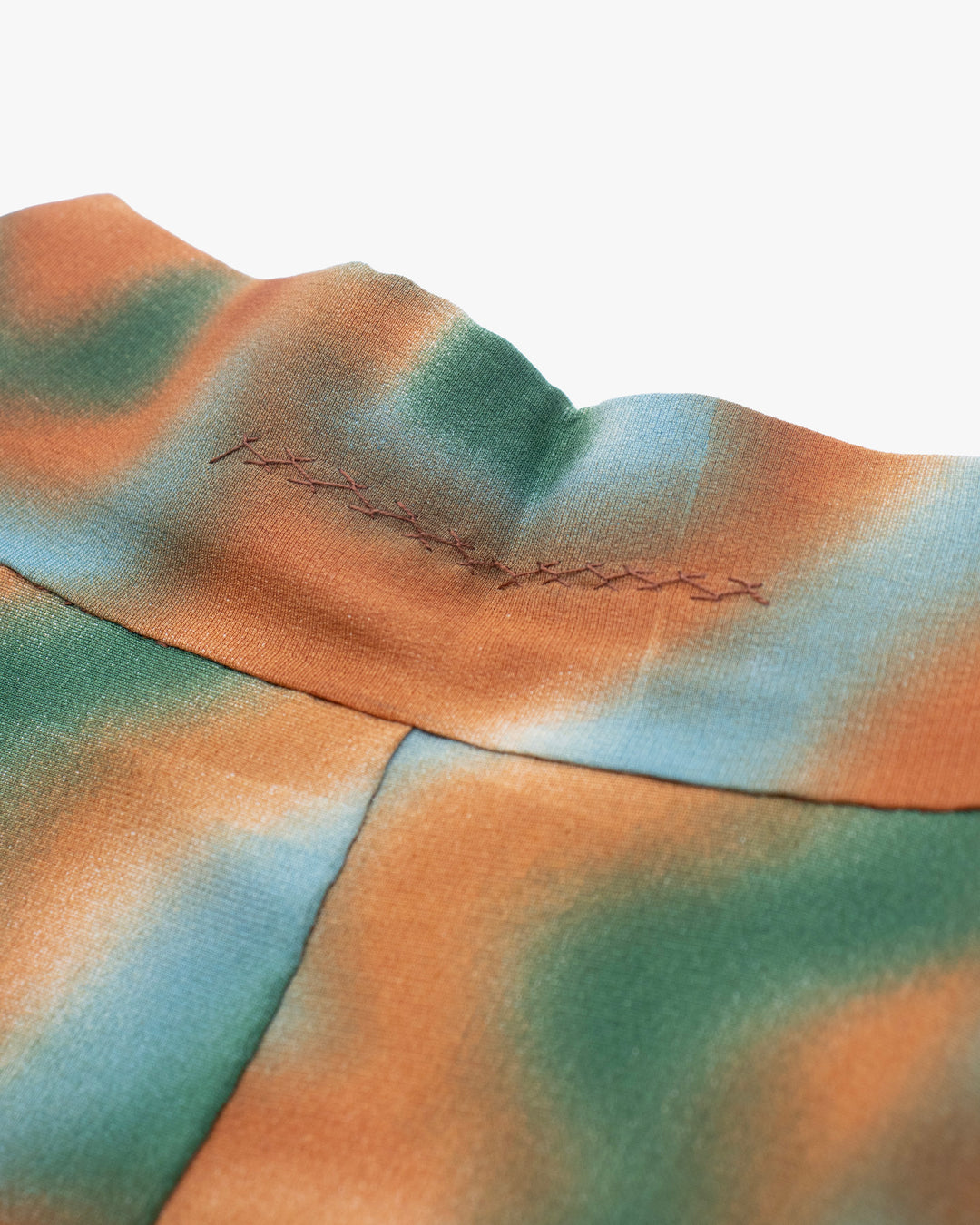 Vintage Haori Jacket, Meisen, Green Orange Waves