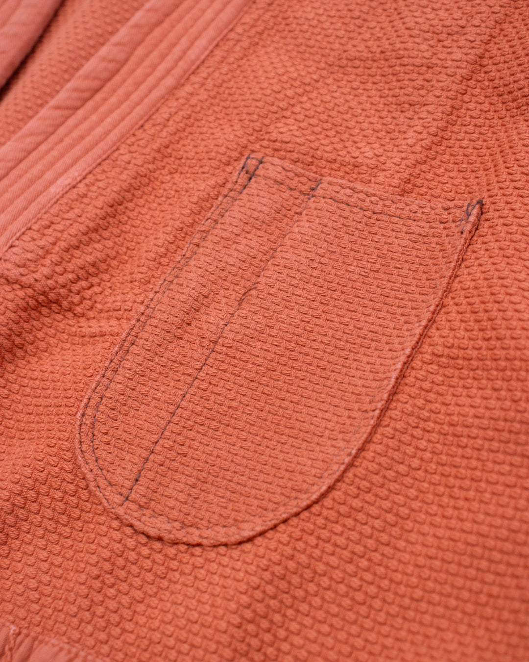 Kiriko Custom Dyed Kendogi Jacket with Pockets, Kakishibu, Sashiori Style B