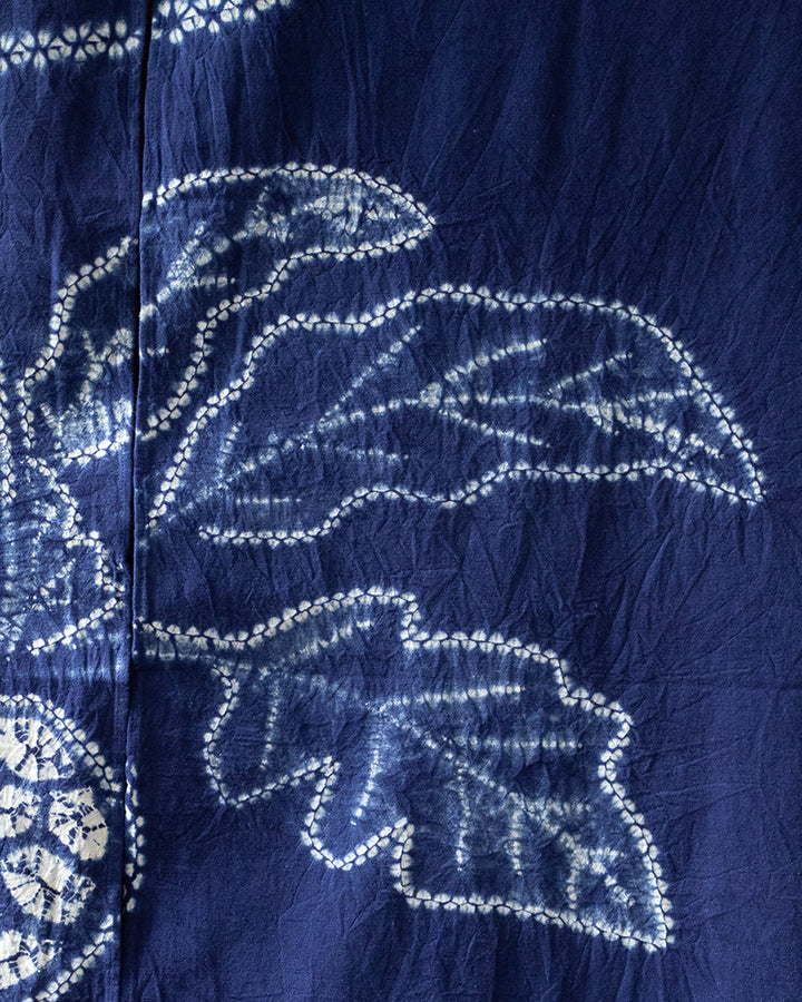 Vintage Noren, Indigo Shibori, Kabu