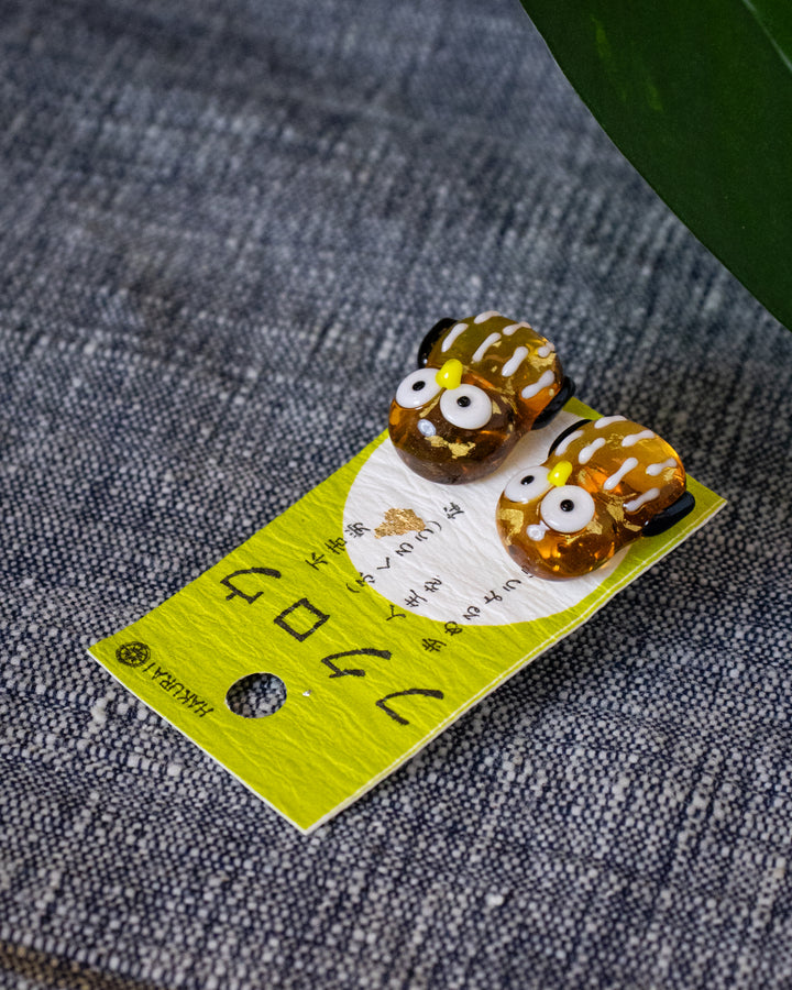 Wa Modern, Glass Earrings, Owl