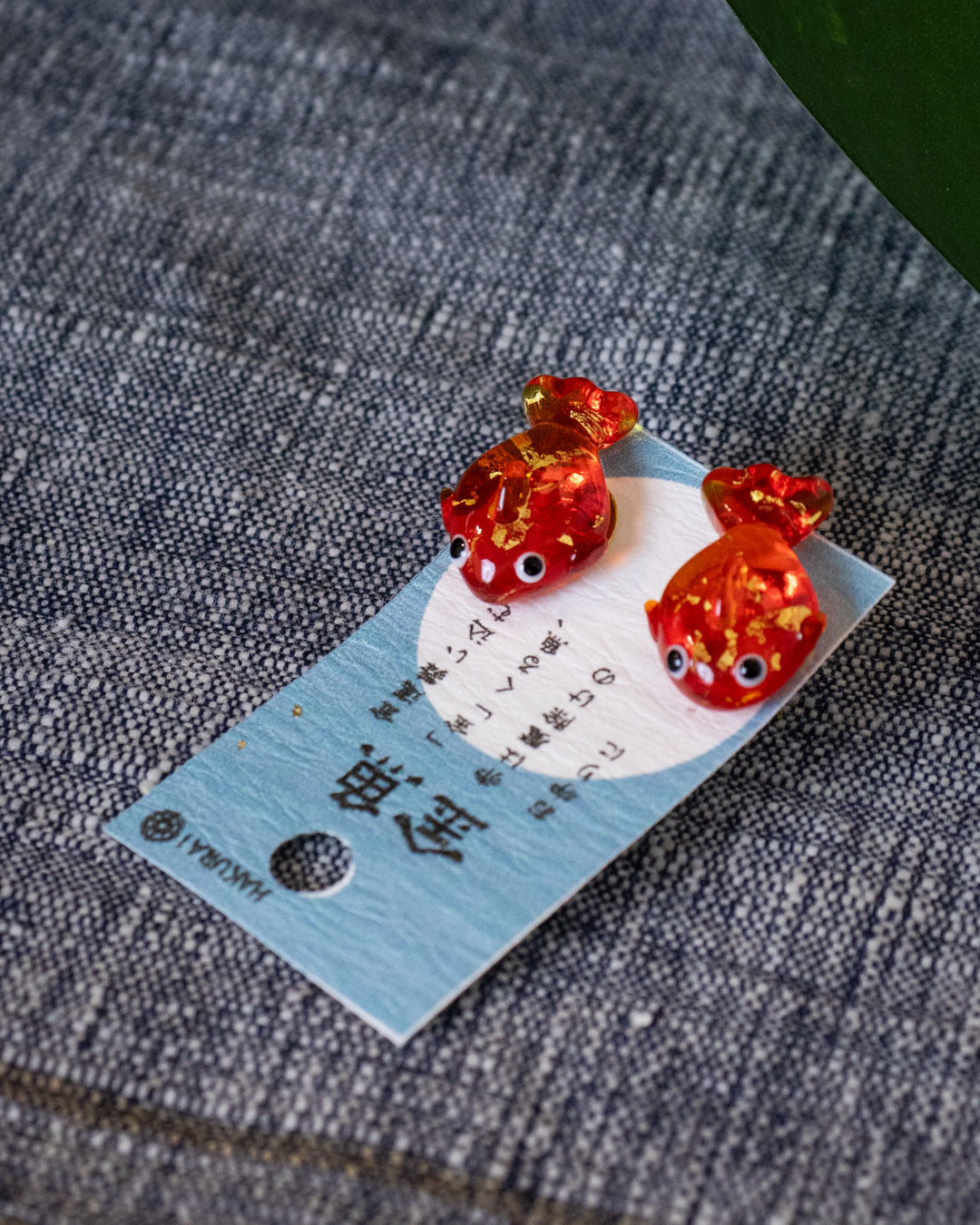 Wa Modern, Glass Earrings, Goldfish
