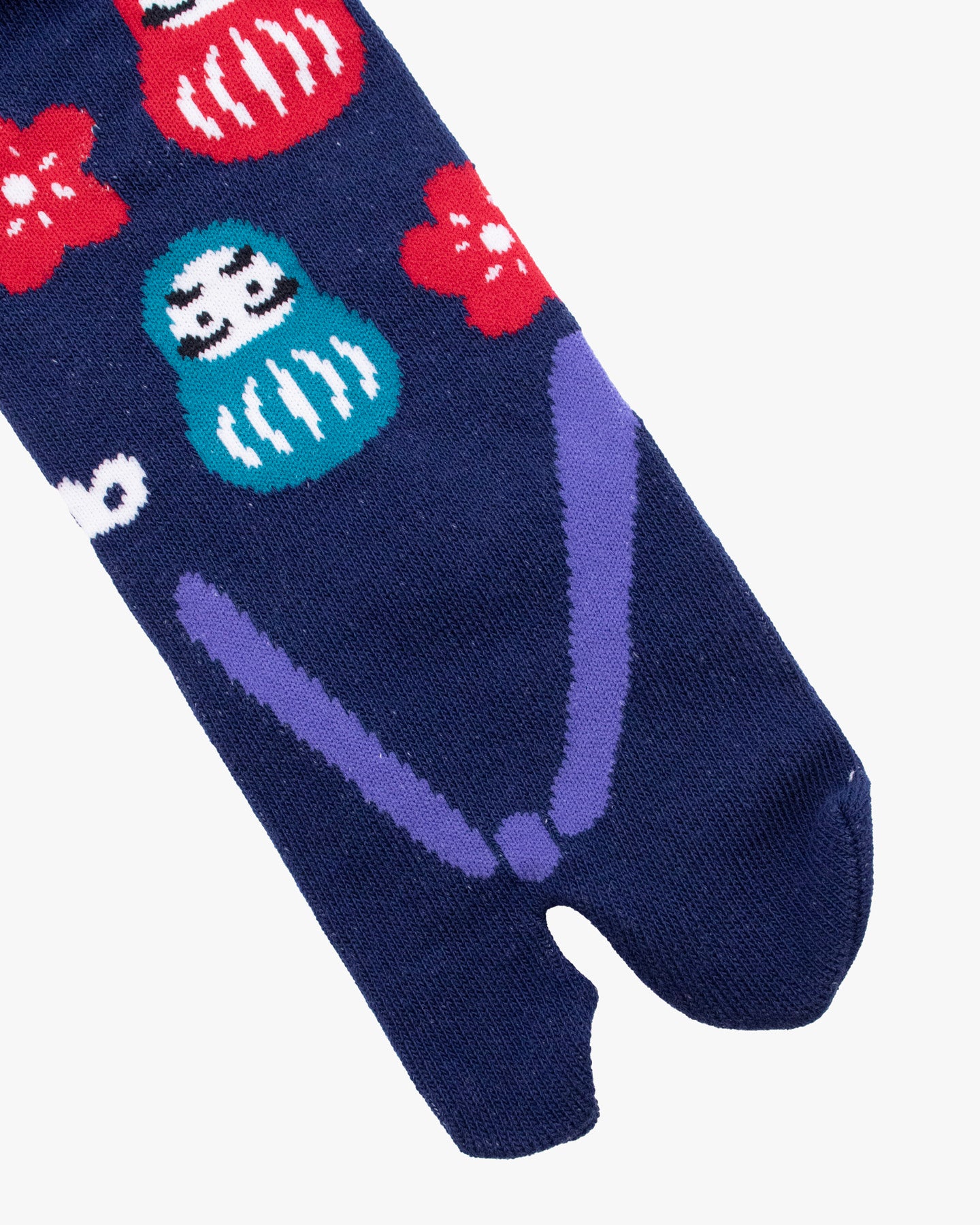 Wa Modern, Tabi Socks, Blue Daruma with Flowers