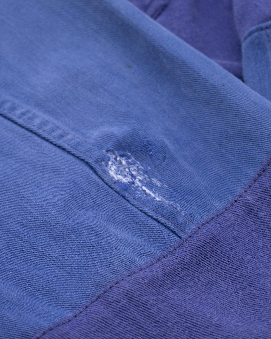 Kiriko Custom, One of a Kind Patched French Workman Jacket, Blue Patched Apron Fabric - 19