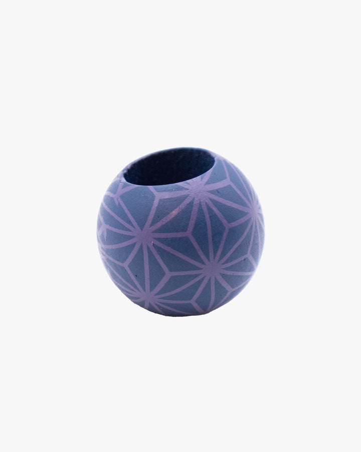 Kiriko Original Wooden Cuff, Blue with Asanoha