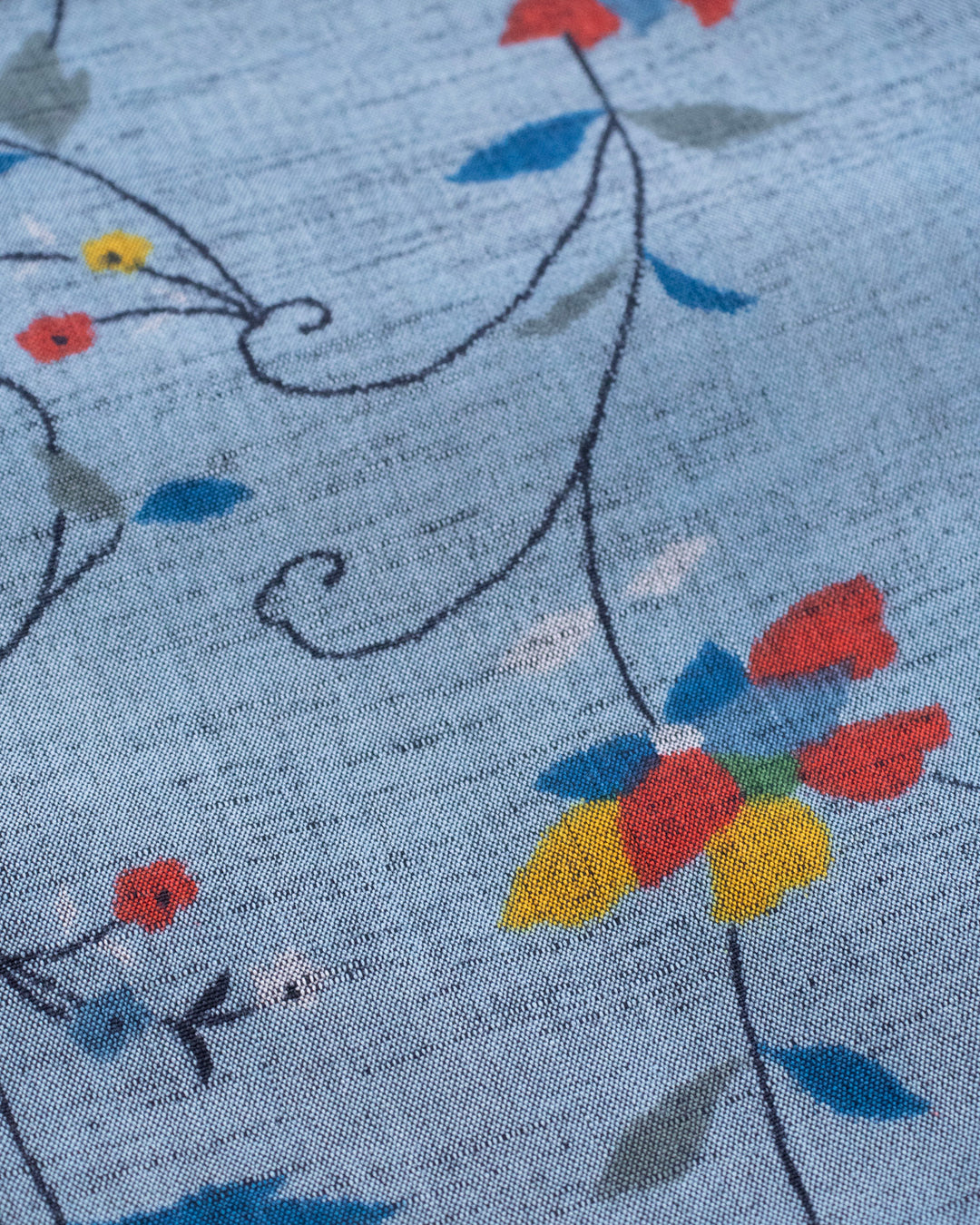 Kiriko Original Pillow, Blue Vine with Flowers