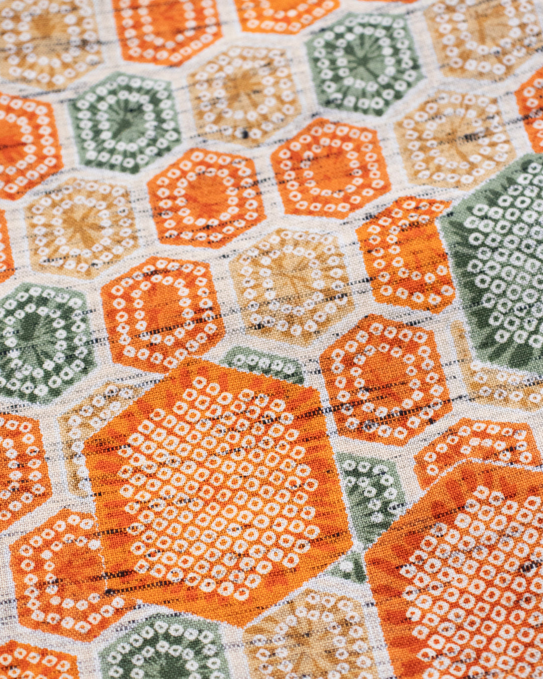 Kiriko Original Pillow, Orange and Green Kikko Kanoko