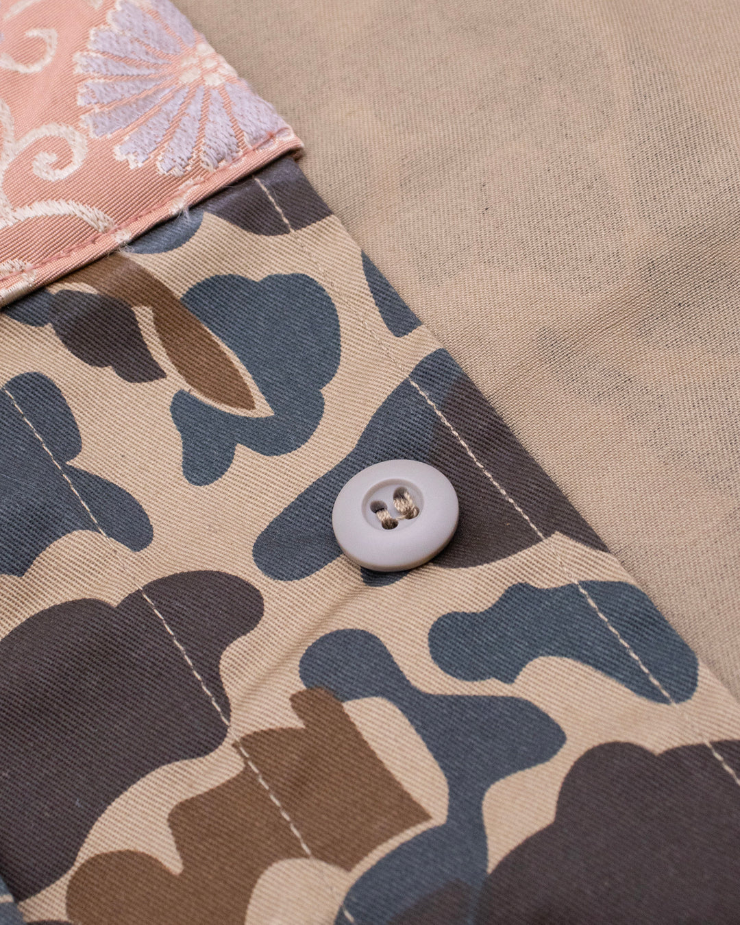 Kiriko Custom Military Jacket, Camo Patched, Pink Trim