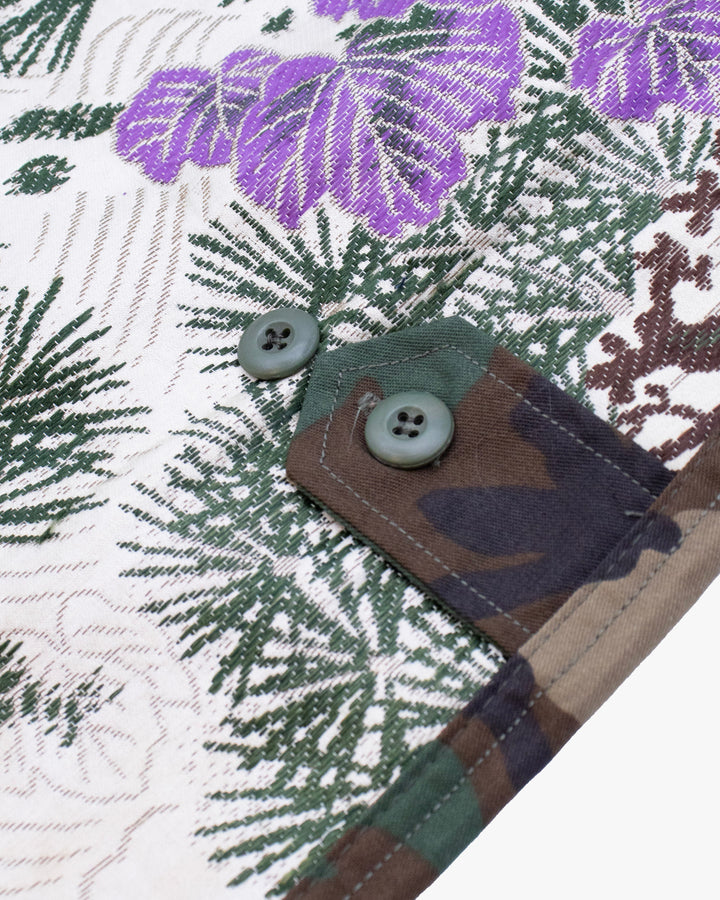 Kiriko Custom Military Jacket, Camo Patched, Blue Trim