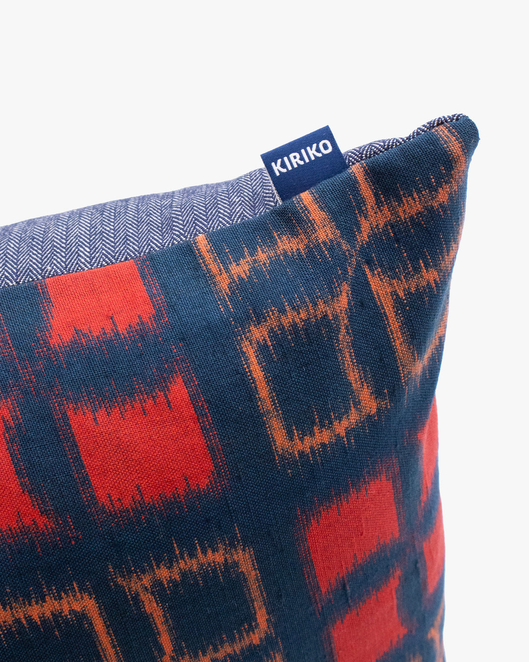 Kiriko Original Pillow, Navy with Red Kasuri