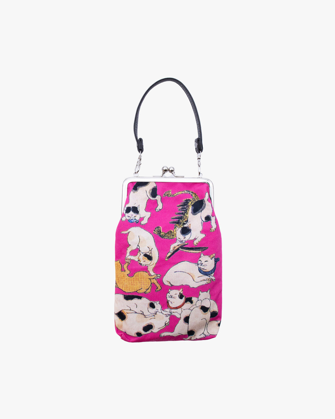 Wa Modern, Gamaguchi Purse with a Handle, Kaya Cats