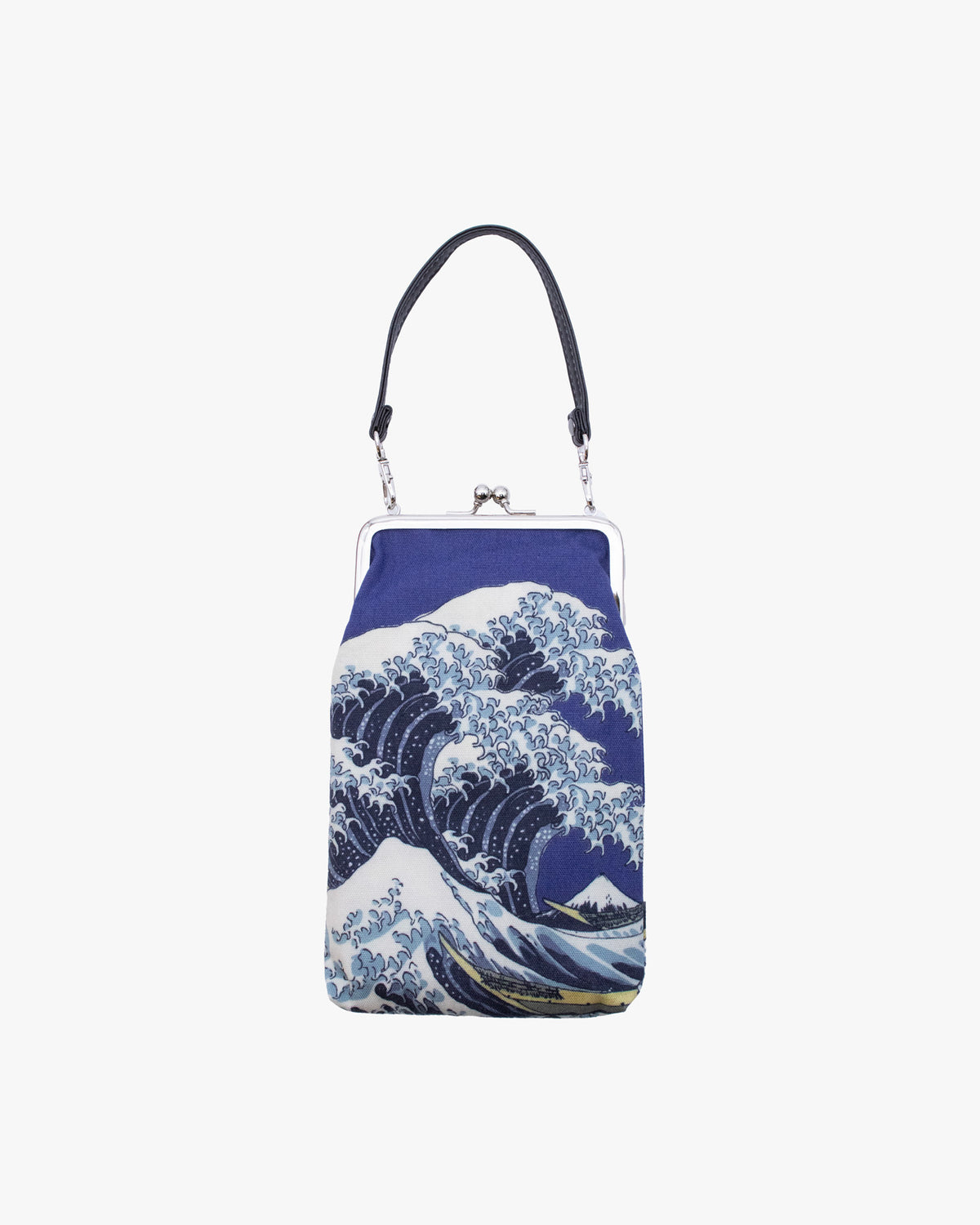 Wa Modern, Gamaguchi Purse with a Handle, Great Wave