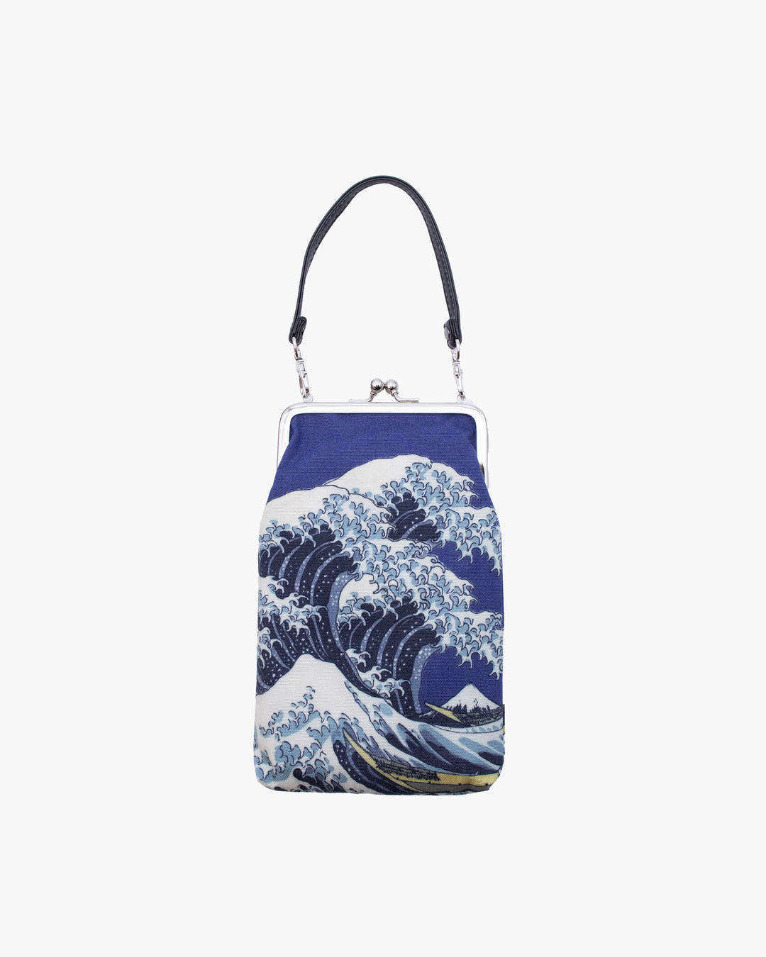 Wa Modern, Gamaguchi Purse with a Handle, Great Wave