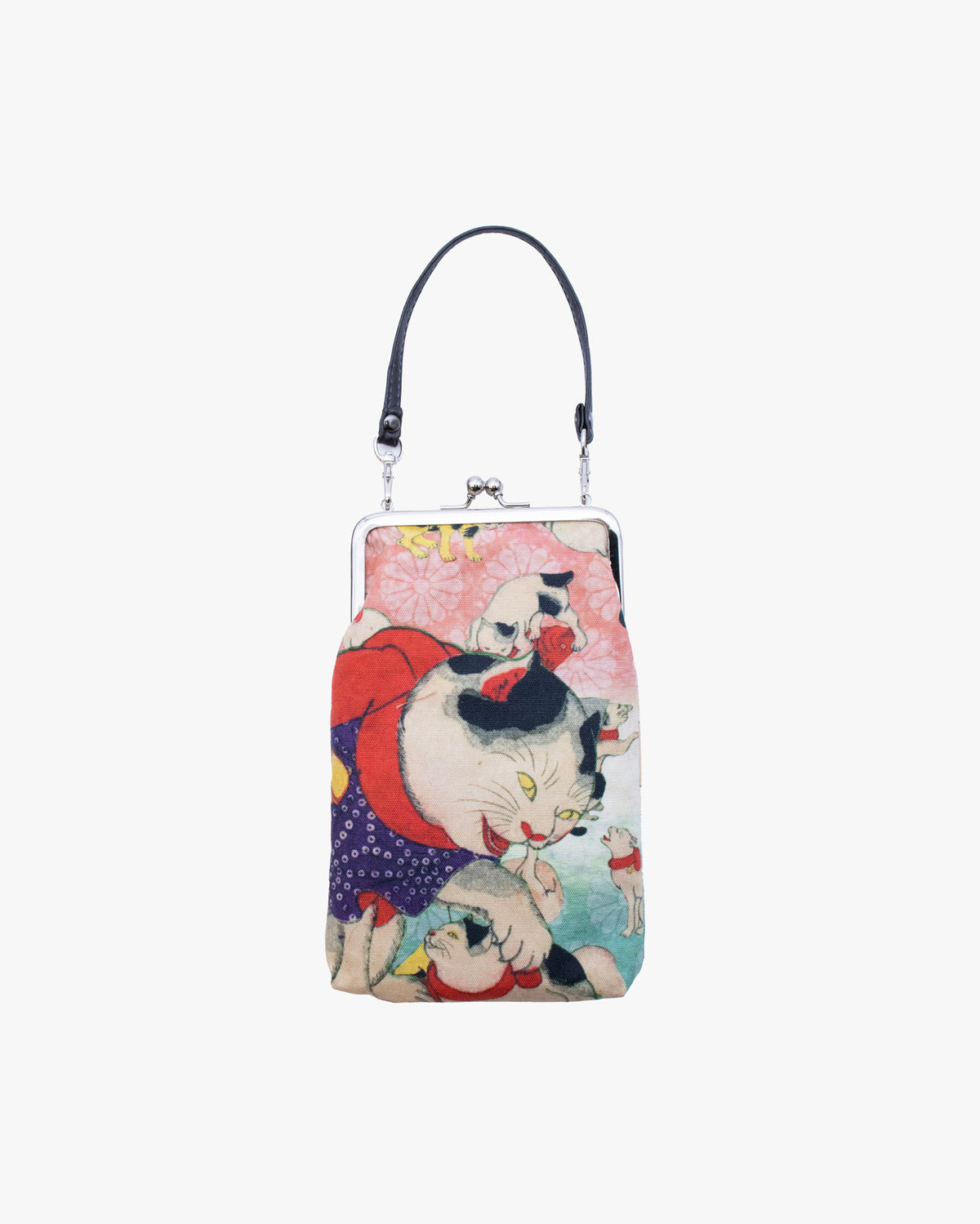 Wa Modern, Gamaguchi Purse with a Handle, NekoZukushi