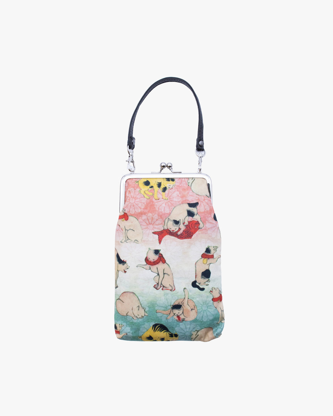 Wa Modern, Gamaguchi Purse with a Handle, NekoZukushi