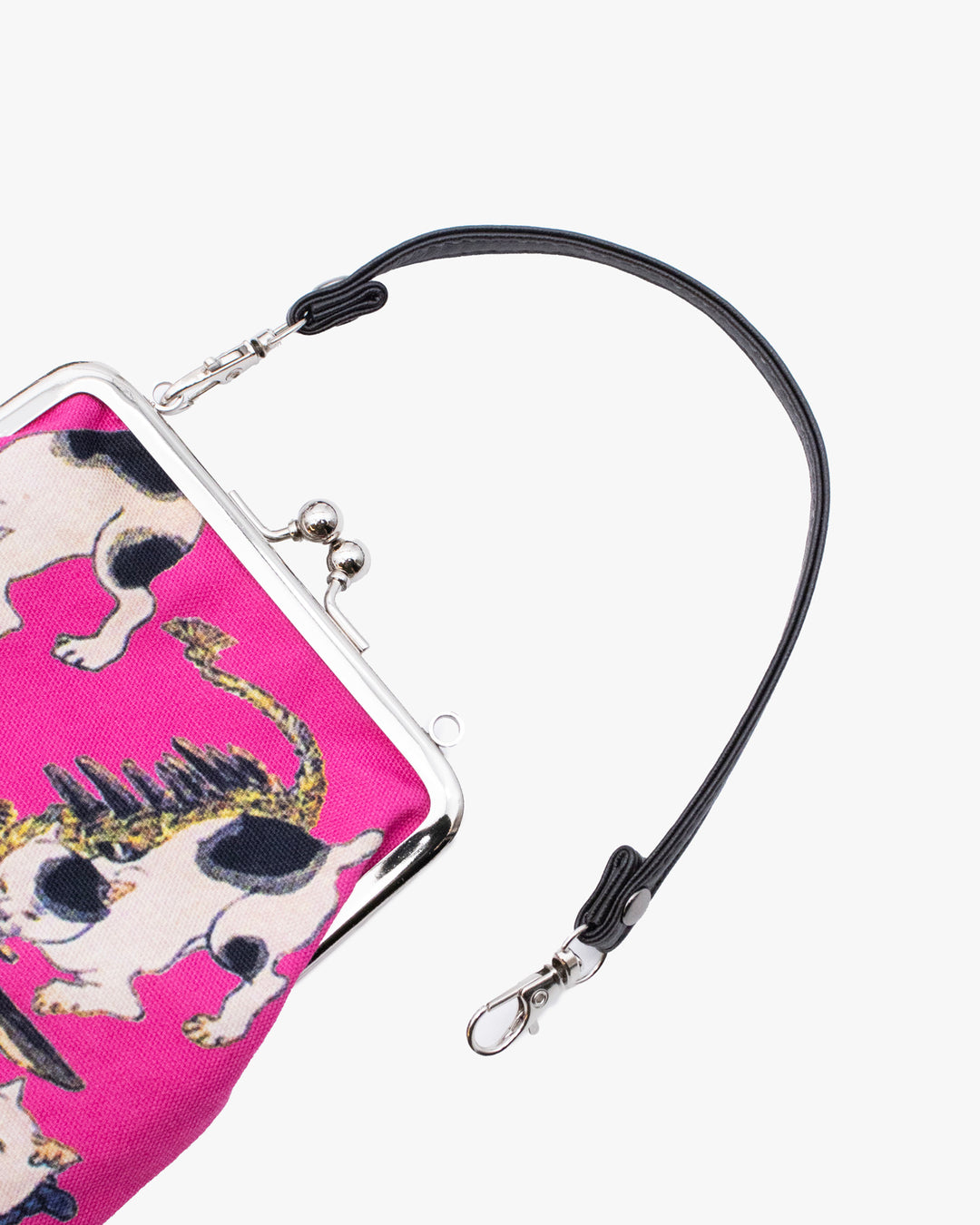 Wa Modern, Gamaguchi Purse with a Handle, Kaya Cats