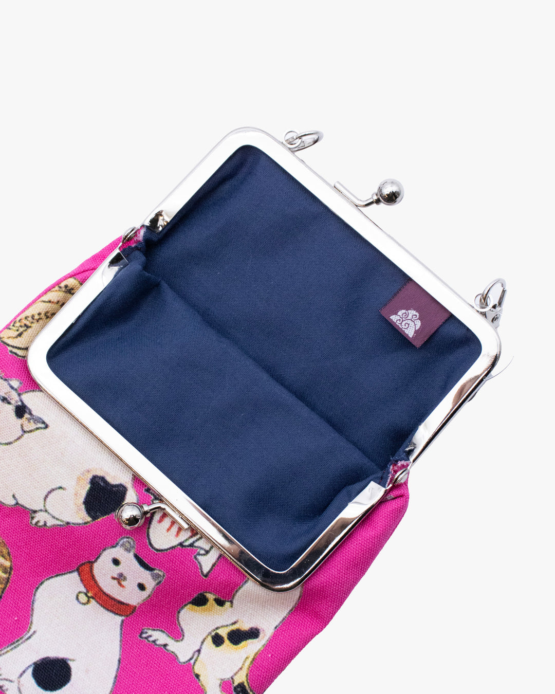 Wa Modern, Gamaguchi Purse with a Handle, Kaya Cats