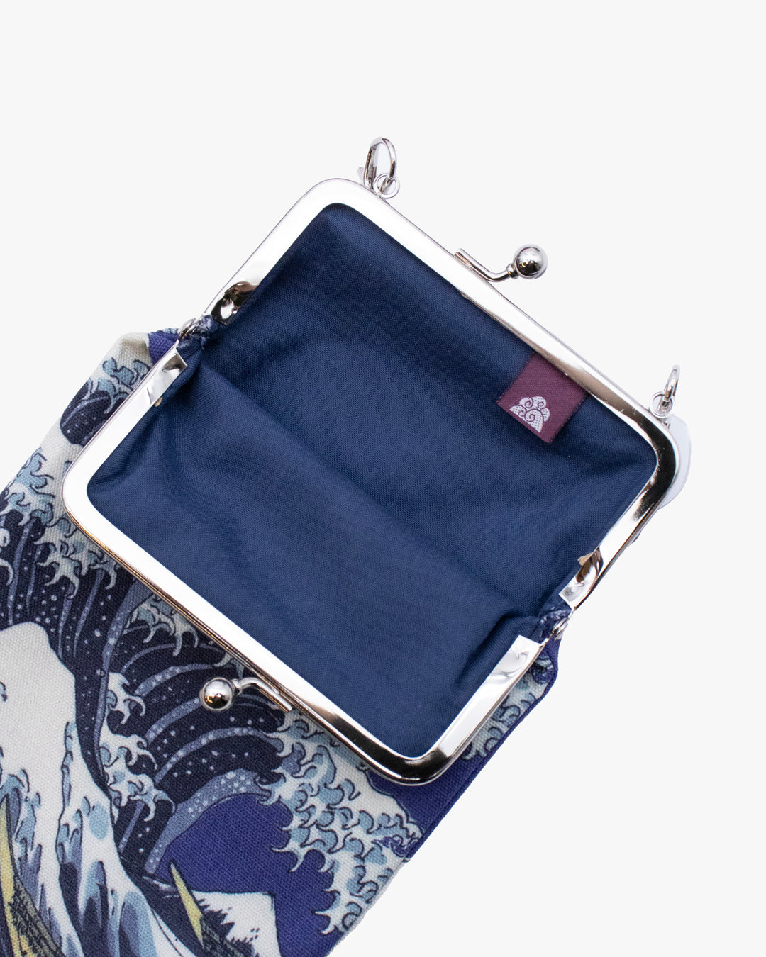 Wa Modern, Gamaguchi Purse with a Handle, Great Wave